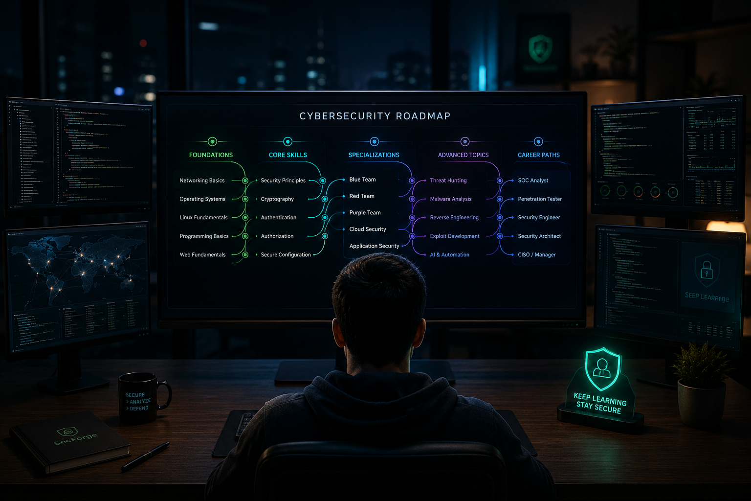How to start in cybersecurity: the real roadmap. — illustration
